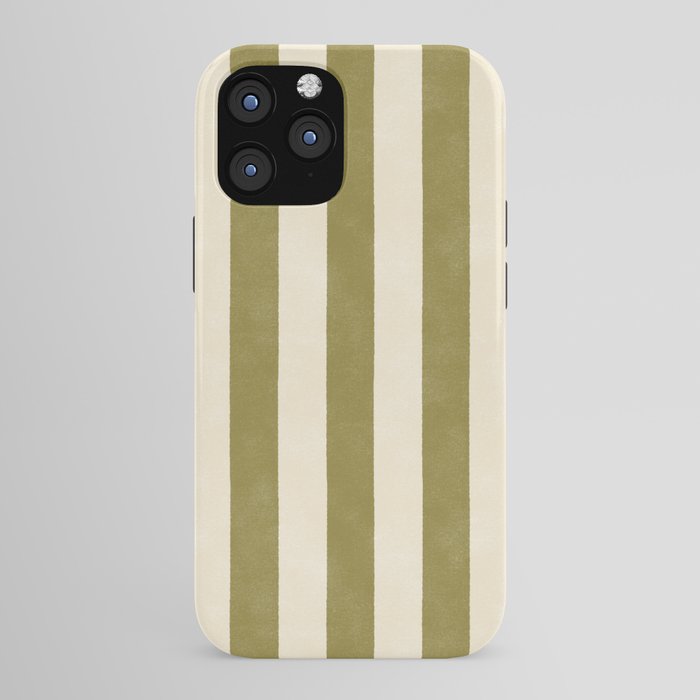 Cabana Stripe - moss green and cream iPhone Case Gallery Image 43