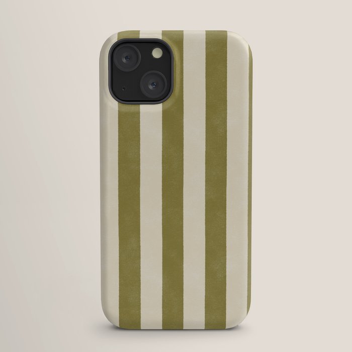Cabana Stripe - moss green and cream iPhone Case Gallery Image 17