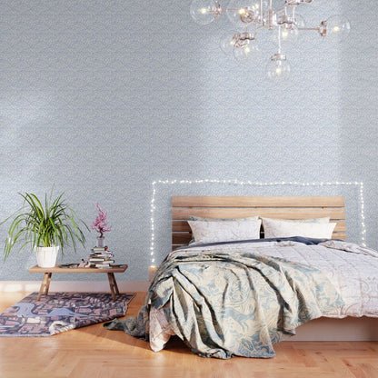 Ditsy Toile Floral Blue and White Wallpaper Gallery Image 3