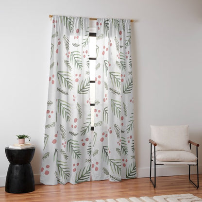 Christmas tree branches and berries - vintage Window Curtain Gallery Image 14