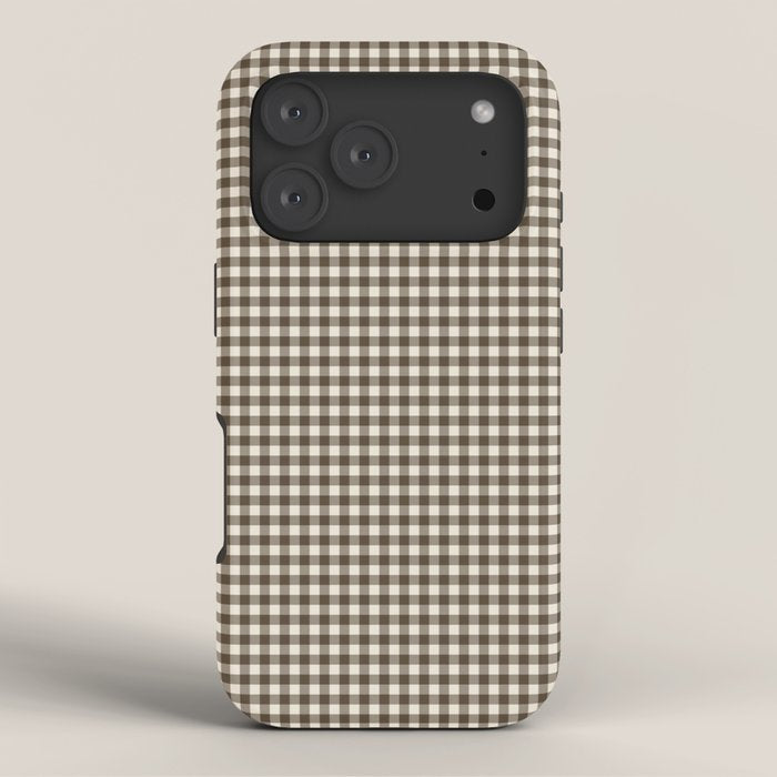 brown gingham iPhone Case Gallery Image 3