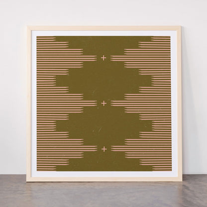 Southwestern Minimalist Retro Green & Pink Framed Art Print Gallery Image 77