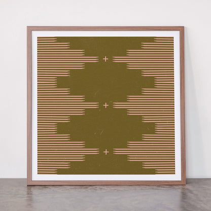 Southwestern Minimalist Retro Green & Pink Framed Art Print Gallery Image 66