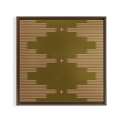 Southwestern Minimalist Retro Green & Pink Framed Canvas Print Gallery Image 11