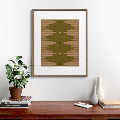 Southwestern Minimalist Retro Green & Pink Framed Art Print Gallery Image 19