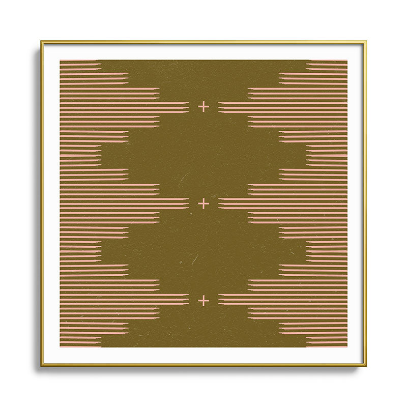 Southwestern Minimalist Retro Green & Pink Framed Art Print Gallery Image 136