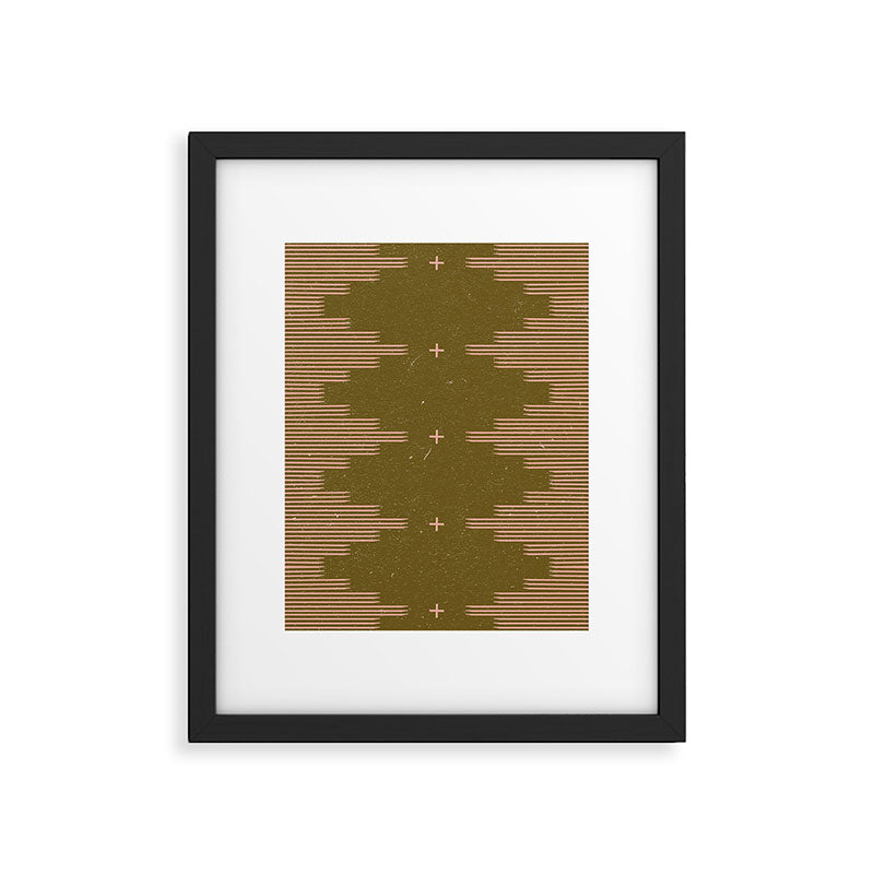 Southwestern Minimalist Retro Green & Pink Framed Art Print Gallery Image 5