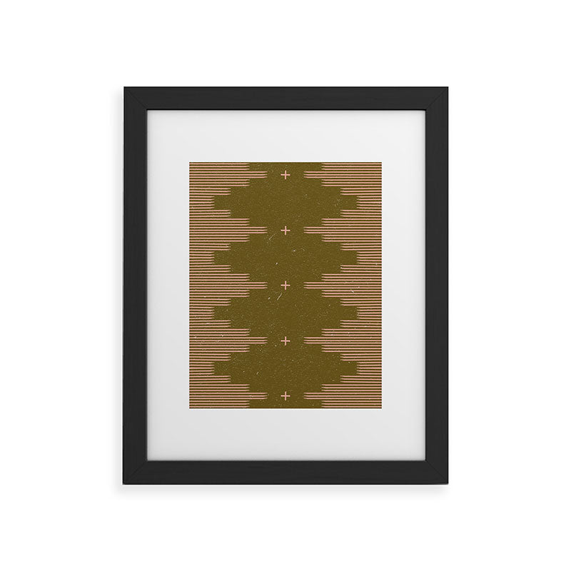 Southwestern Minimalist Retro Green & Pink Framed Art Print Gallery Image 47
