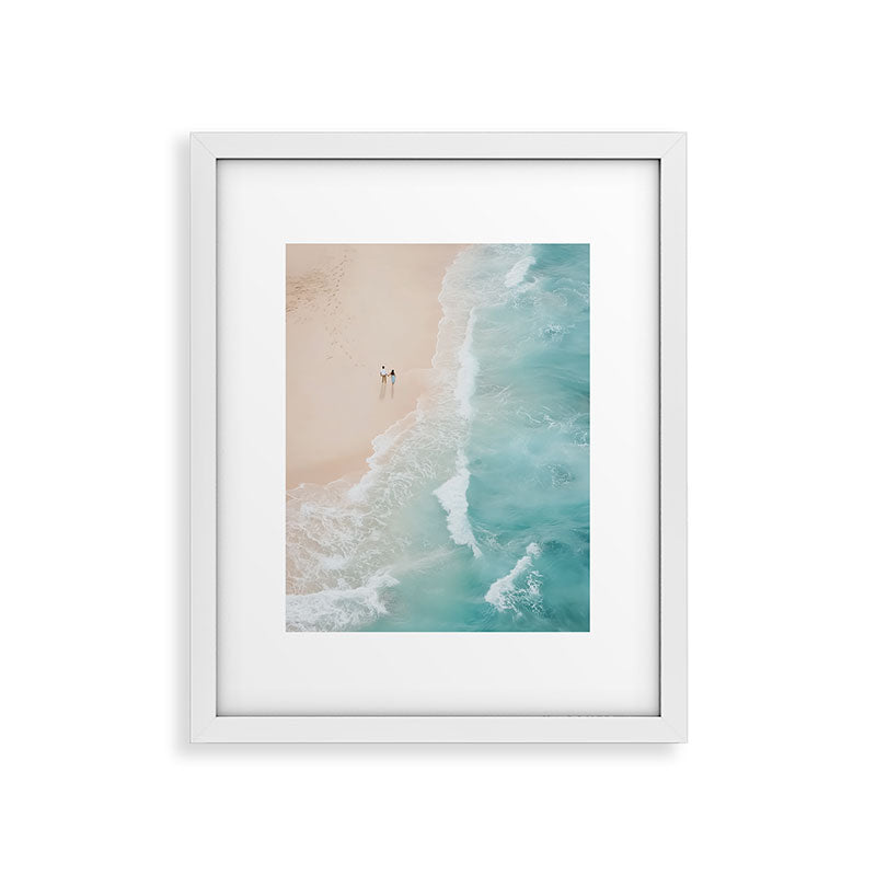 Couple on the Pastel Shore - Aerial Coastal Print Framed Art Print Gallery Image 25