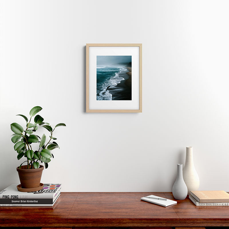 Misty Shoreline - Moody Ocean Photography Print Framed Art Print Gallery Image 18