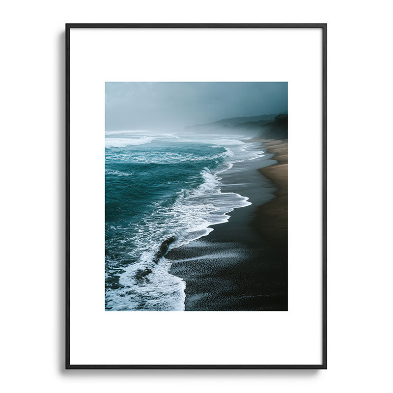 Misty Shoreline - Moody Ocean Photography Print Framed Art Print Gallery Image 84