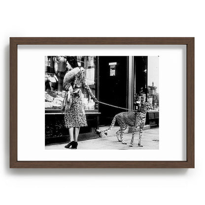 Woman Walking Pet Cheetah in London, 1939 Framed Art Print Gallery Image 65