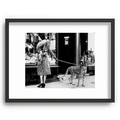 Woman Walking Pet Cheetah in London, 1939 Framed Art Print Gallery Image 61