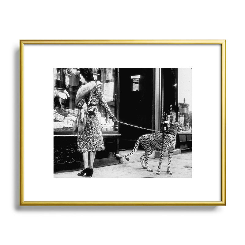 Woman Walking Pet Cheetah in London, 1939 Framed Art Print Gallery Image 89