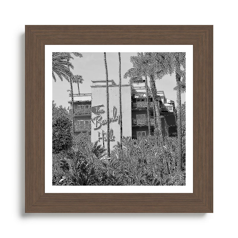 Beverly Hills Hotel, California black and white photograph / black and white photography Framed Art Print Gallery Image 57