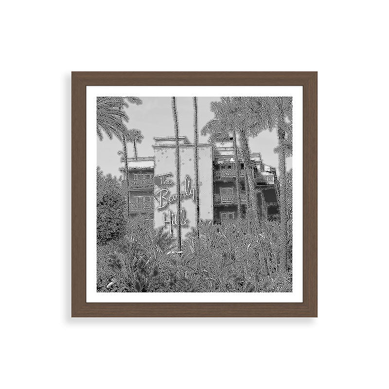 Beverly Hills Hotel, California black and white photograph / black and white photography Framed Art Print Gallery Image 60
