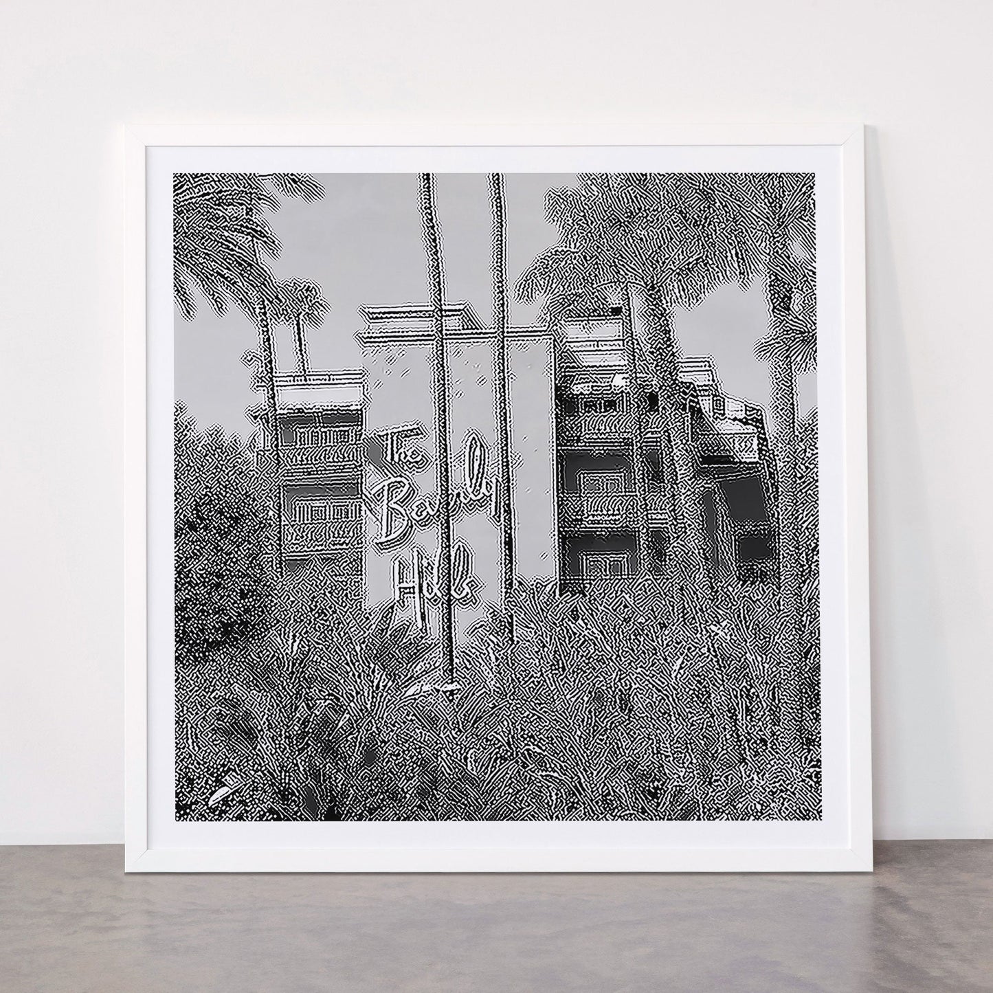 Beverly Hills Hotel, California black and white photograph / black and white photography Framed Art Print Gallery Image 87