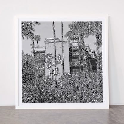 Beverly Hills Hotel, California black and white photograph / black and white photography Framed Art Print Gallery Image 87