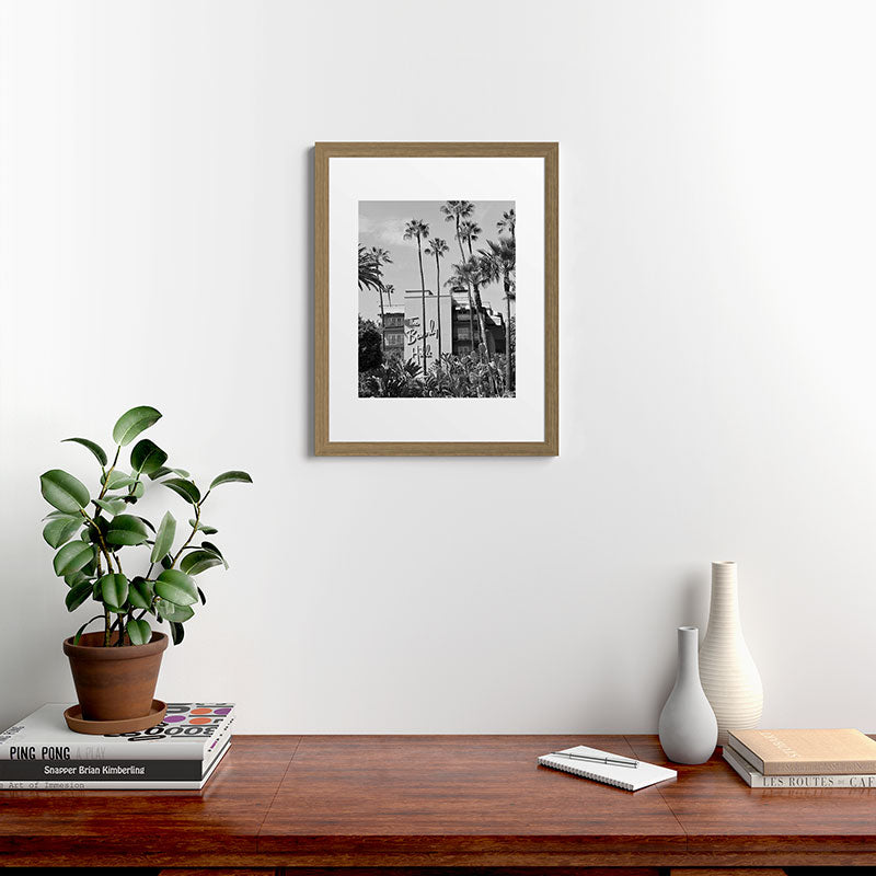 Beverly Hills Hotel, California black and white photograph / black and white photography Framed Art Print Gallery Image 54