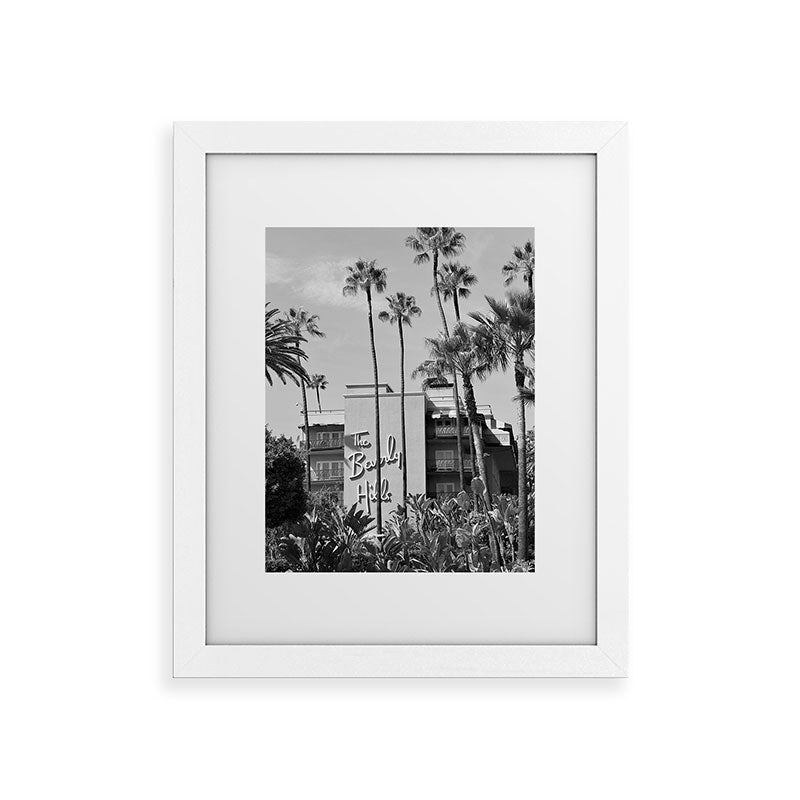 Beverly Hills Hotel, California black and white photograph / black and white photography Framed Art Print Gallery Image 73