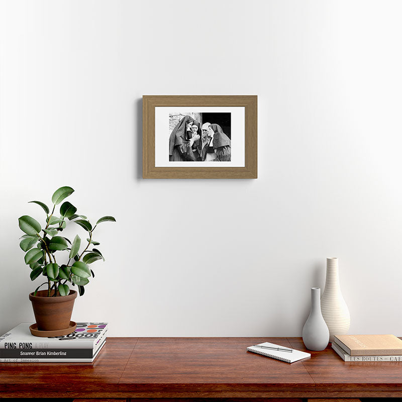 Nuns smoking black and white photograph - photography - photographs portrait for home and wall decor Framed Art Print Gallery Image 52