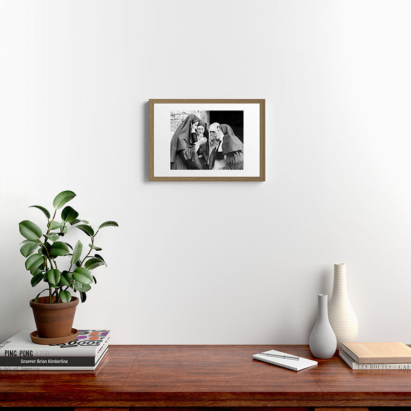 Nuns smoking black and white photograph - photography - photographs portrait for home and wall decor Framed Art Print Gallery Image 14