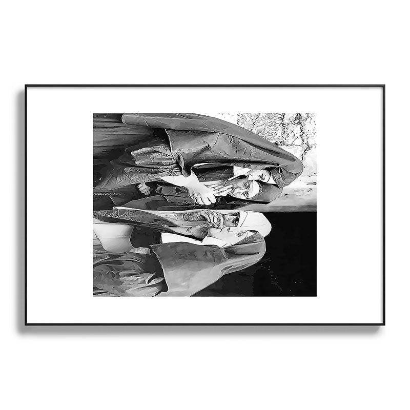 Nuns smoking black and white photograph - photography - photographs portrait for home and wall decor Framed Art Print Gallery Image 119