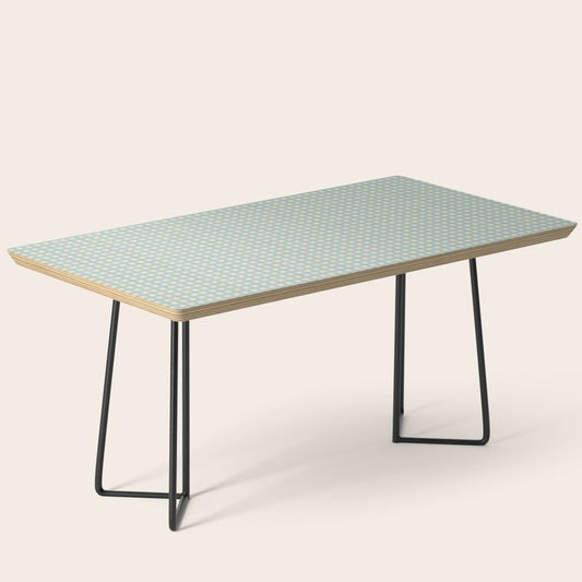Blue geometric gingham grid art pattern Coffee Table Gallery Image 1
