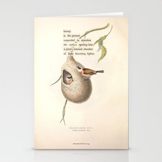 Bird Divinations: Penduline Tit (about: almanacofbirds.org) Stationery Card Gallery Image 1