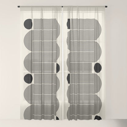 Abstraction_LINE_BLACK_DOT_VISUAL_ART_Minimlism_001A Window Curtain Gallery Image 18
