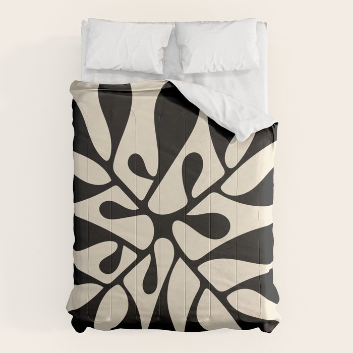 Matisse Inspired Abstract Cut Outs black Comforter Gallery Image 6