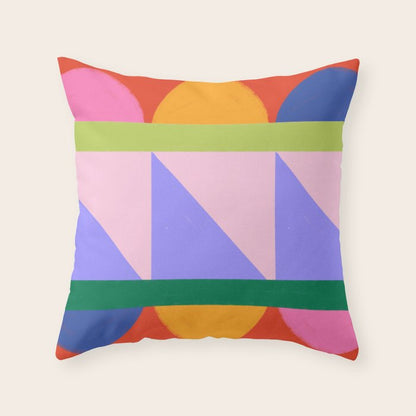 Folk Art Color Block Throw Pillow Gallery Image 5