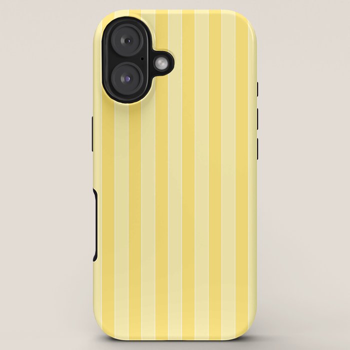 Contemporary Cottage Stripes Vertical Pattern in Yellow and White iPhone Case Gallery Image 5