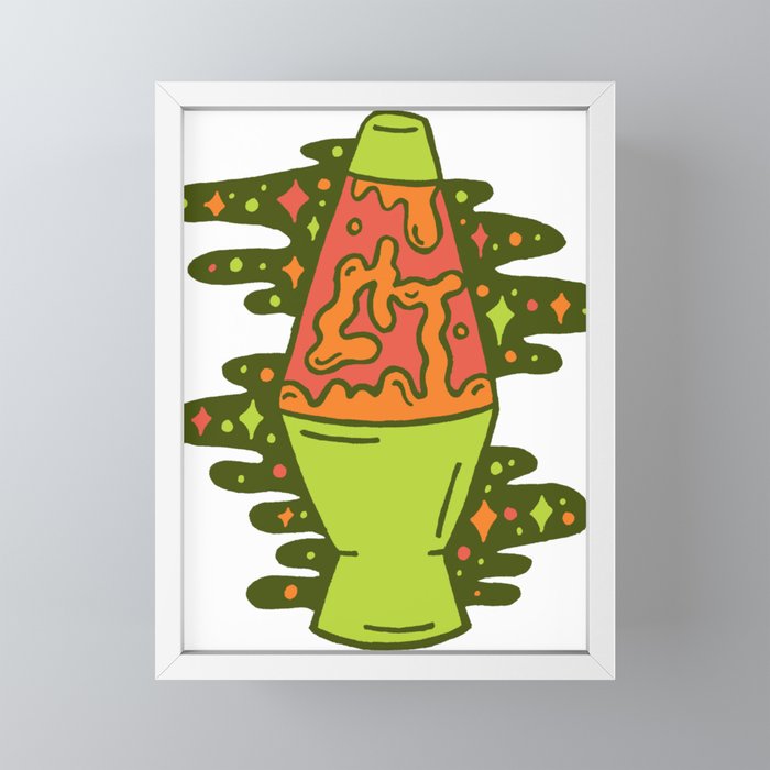Lit Lava Lamp in Orange Mini Art Print Gallery Image 4