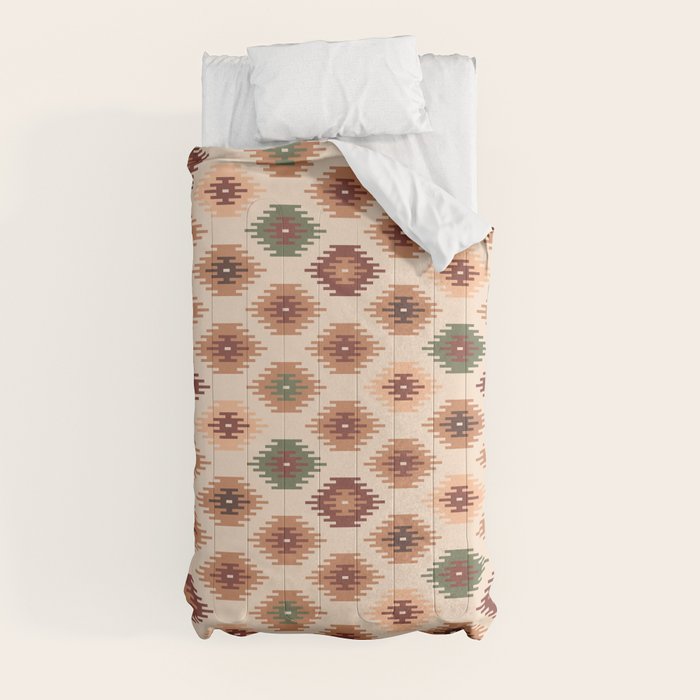 Southwest native Aztec diamonds kilim Comforter Gallery Image 4