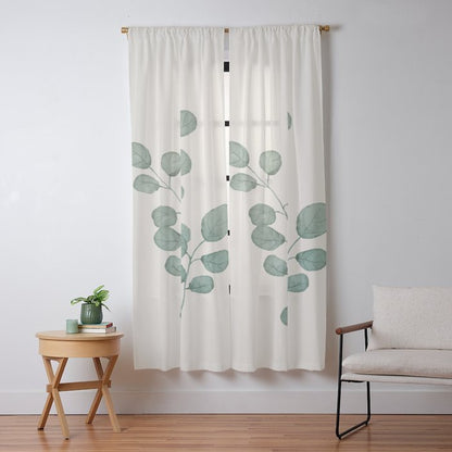 Watercolor Eucalyptus Window Curtain Gallery Image 13