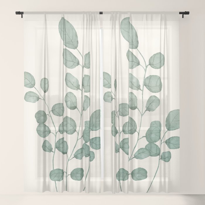 Watercolor Eucalyptus Window Curtain Gallery Image 21