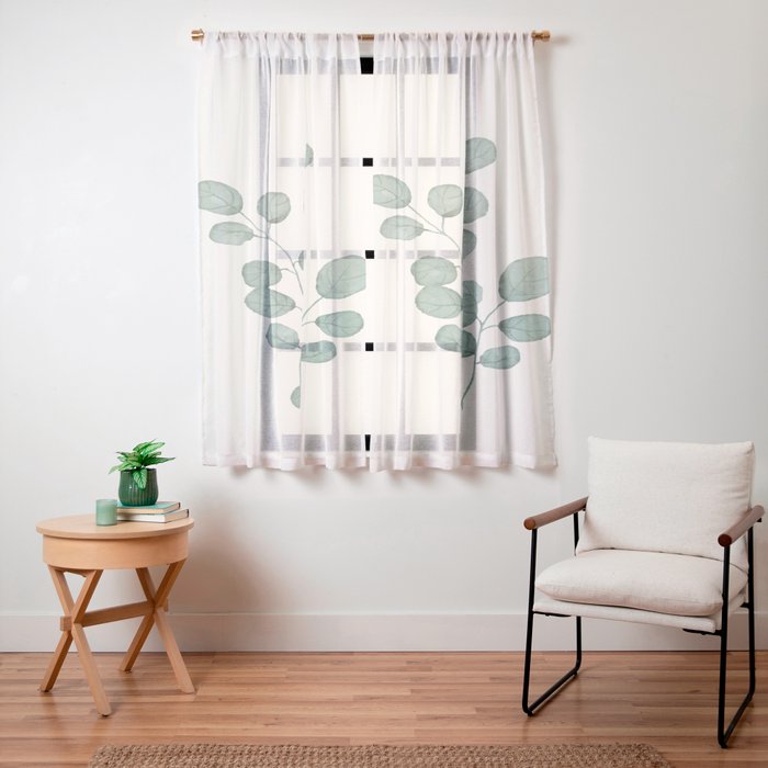 Watercolor Eucalyptus Window Curtain Gallery Image 23