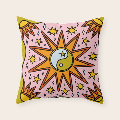 Yin Yang Sun Throw Pillow Gallery Image 3