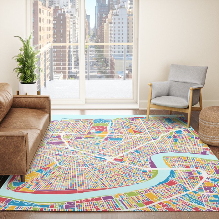 New Orleans Street Map Rug Gallery Image 4