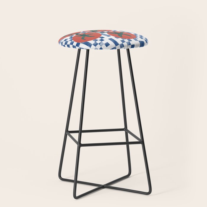 Tomatoes Checkered Grid Stool Gallery Image 1