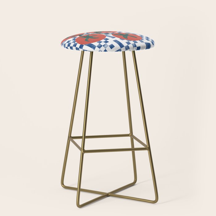 Tomatoes Checkered Grid Stool Gallery Image 2