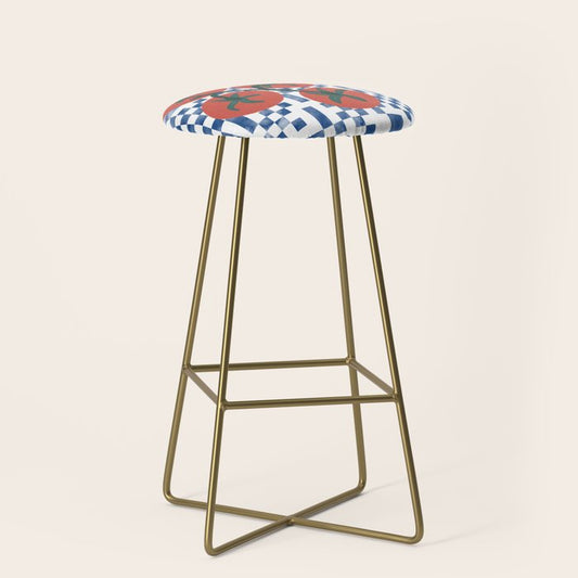 Tomatoes Checkered Grid Stool Gallery Image 2