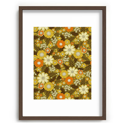 1970s Retro/Vintage Floral Pattern Framed Art Print Gallery Image 92