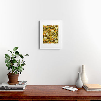 1970s Retro/Vintage Floral Pattern Framed Art Print Gallery Image 32