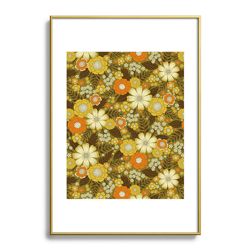 1970s Retro/Vintage Floral Pattern Framed Art Print Gallery Image 123