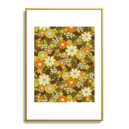 1970s Retro/Vintage Floral Pattern Framed Art Print Gallery Image 123
