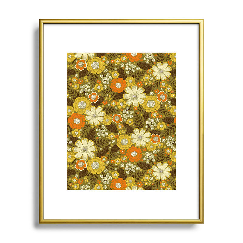 1970s Retro/Vintage Floral Pattern Framed Art Print Gallery Image 120