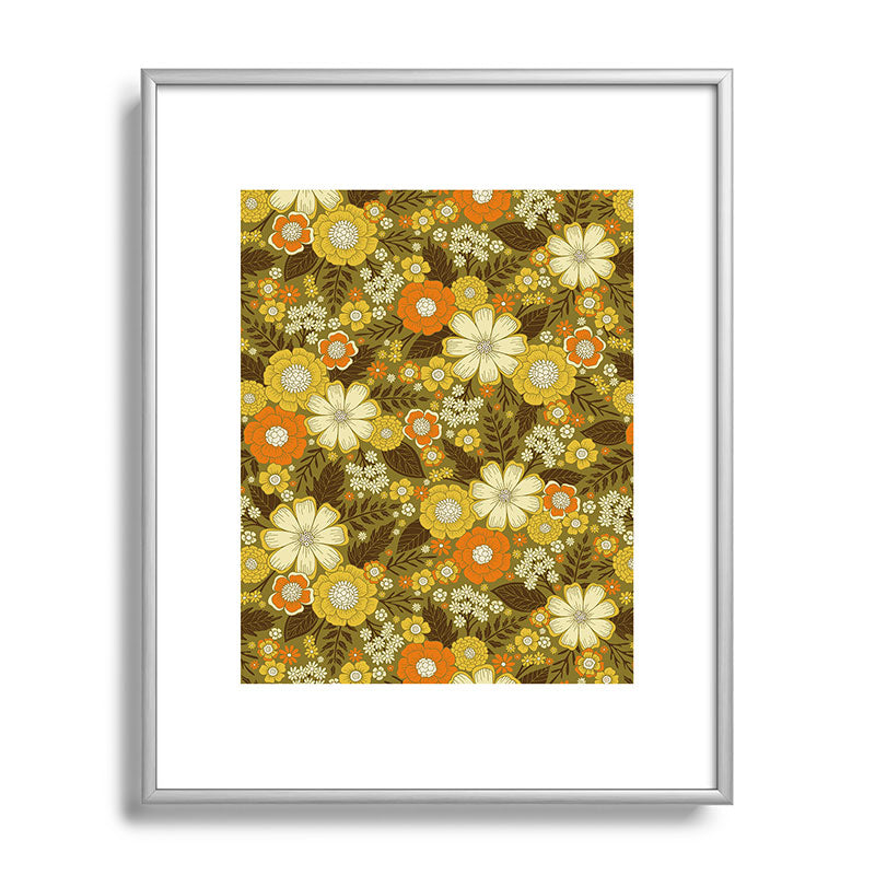 1970s Retro/Vintage Floral Pattern Framed Art Print Gallery Image 129
