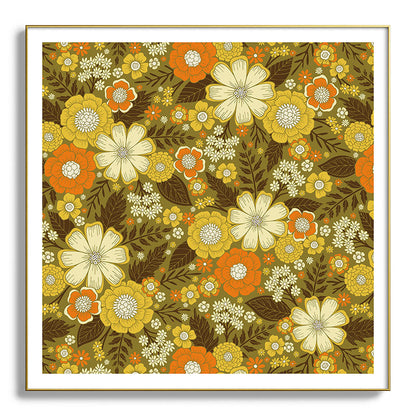 1970s Retro/Vintage Floral Pattern Framed Art Print Gallery Image 139